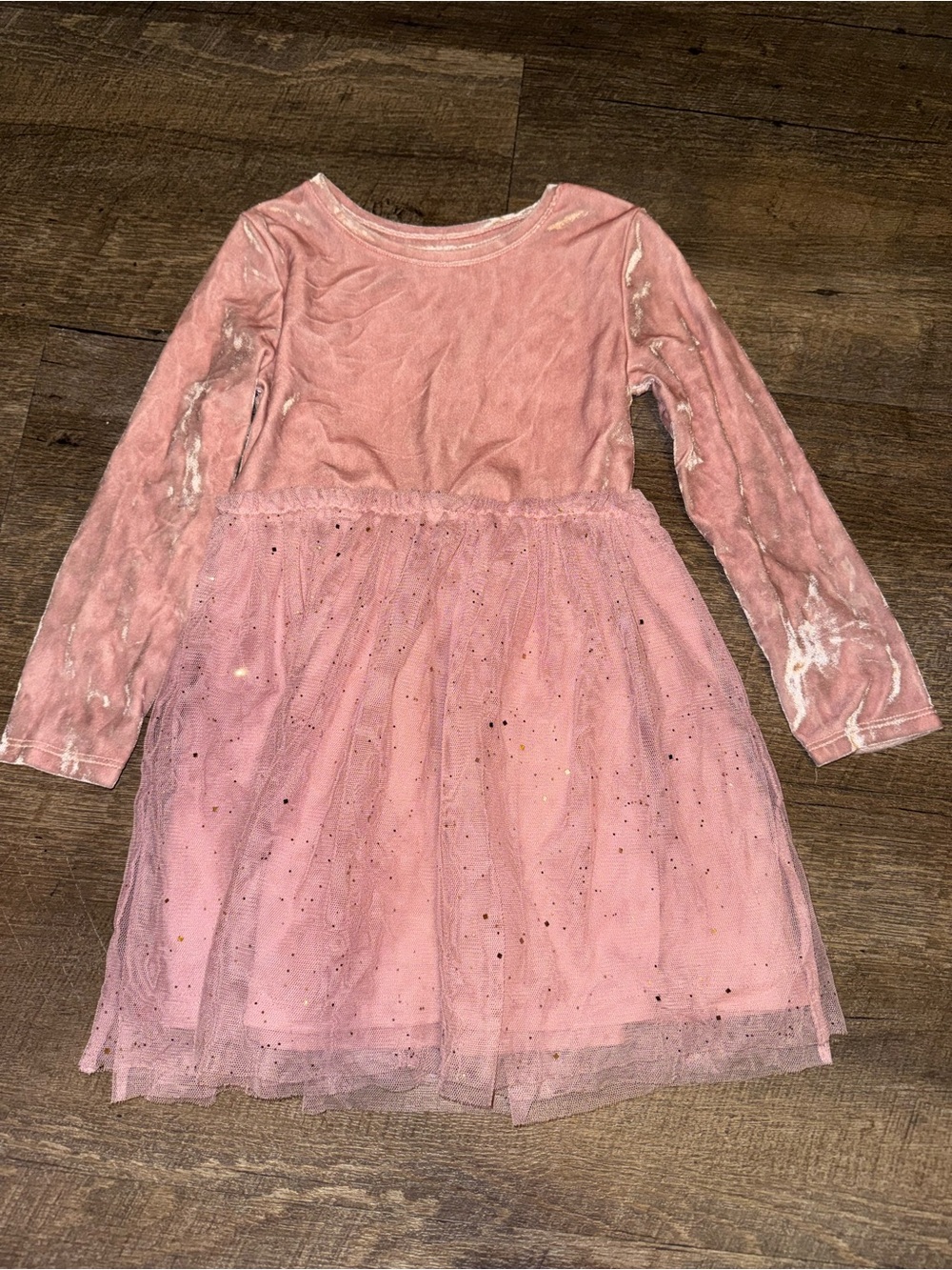 jumping beans Pink Velvet & Glitter Tulle Dress